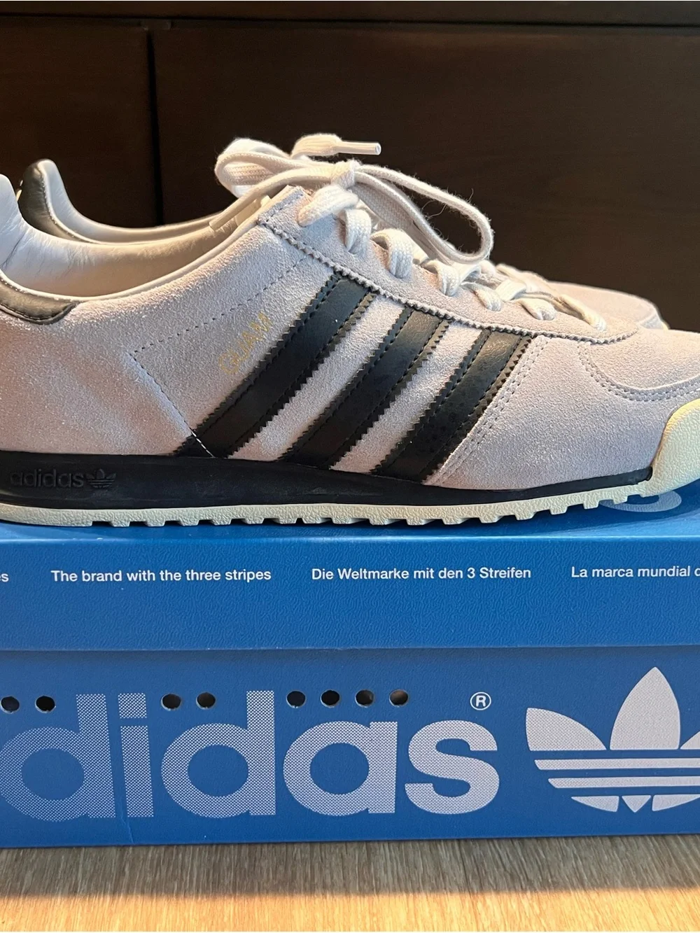 adidas Originals Guam Sneakers Grey Three Black Suede IG6181 Women’s US 8 w/ Box
